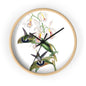 Hummingbirds and Orchids Time Wall Clock - Expressive DeZien 