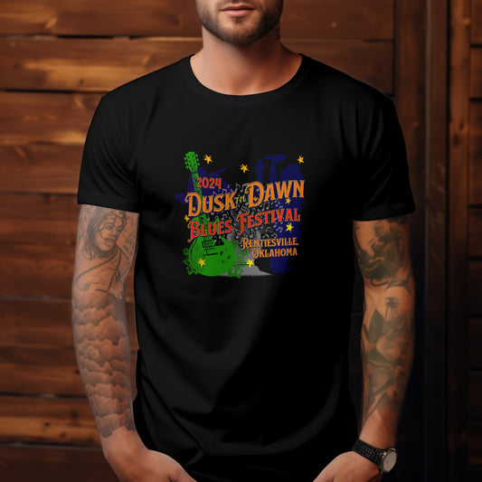 Dusk til Dawn Blues Festival Post Card T-Shirt - Limited 2024 Edition