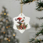 Whimsical Hummingbird Wonderland - Santa Hat Holiday Ornament - Expressive DeZien 