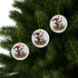 Whimsical Hummingbird Wonderland - Santa Hat Holiday Ornament - Expressive DeZien 