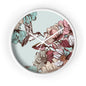 Vintage Hummingbird and Flowers Time Wall Clock - Expressive DeZien 