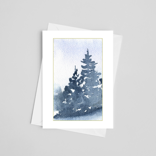 Blue Christmas Greeting Cards 5" x 7"