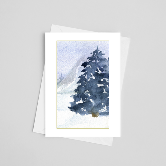 Winter Blue Christmas Greeting Cards 5" x 7"