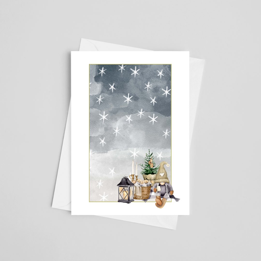 Magical Gnomie Christmas Greeting Cards 5" x 7"