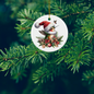 Whimsical Hummingbird Wonderland - Santa Hat Holiday Ornament - Expressive DeZien 