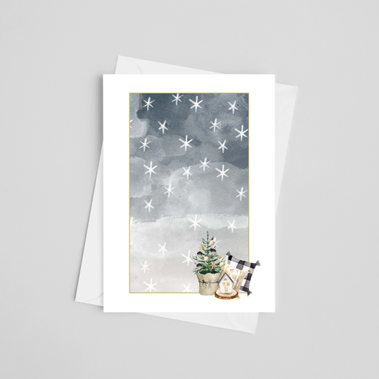 Charming Snowy Christmas Greeting Cards 5" x 7"