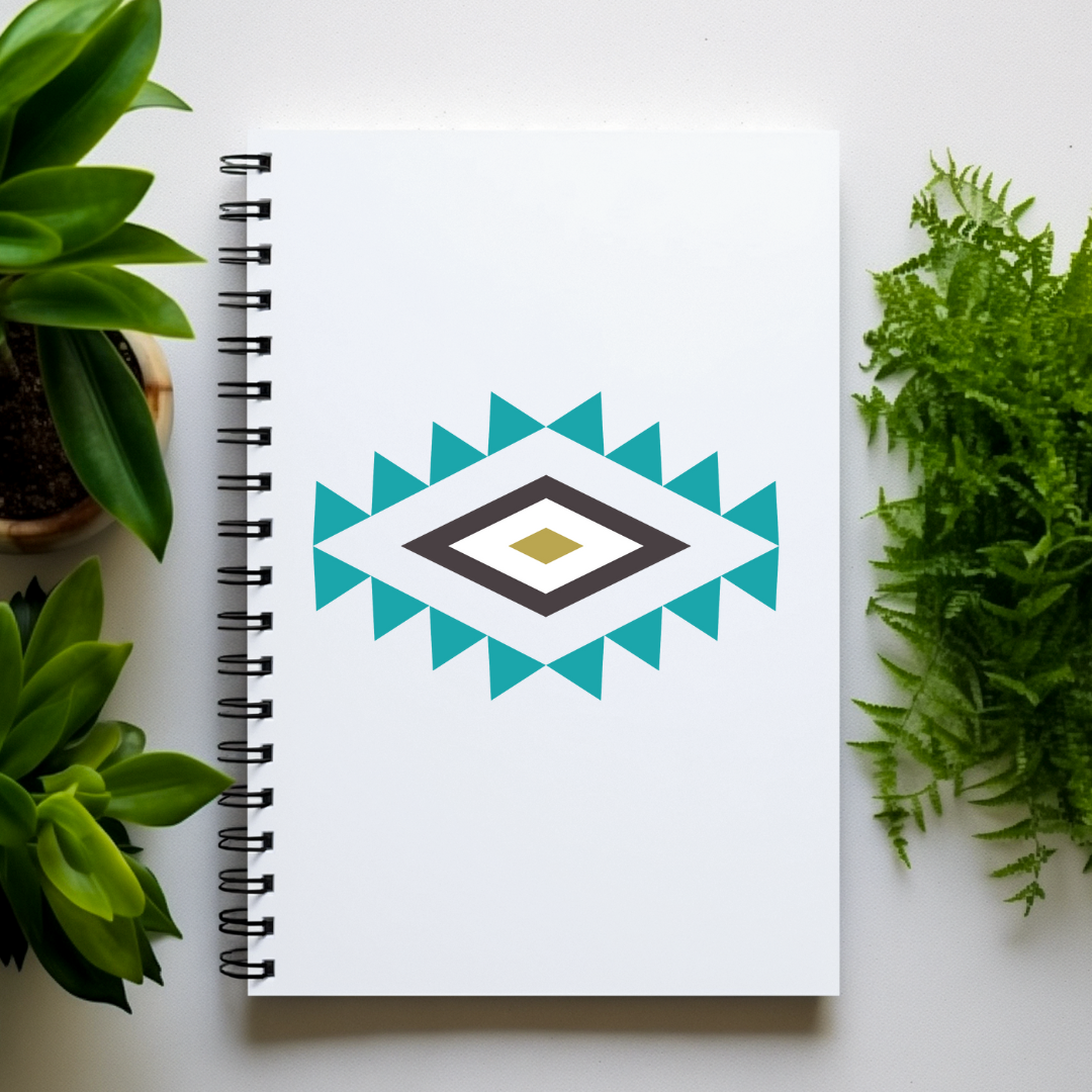 Tribal Geometric Lined Journal 5x7 | Handcrafted, Perfect for Doodles & Notes