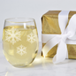 Celestial Frost Etched Stemless Wine Glass 20.5oz | Snowflake Wine Glasses - Expressive DeZien 