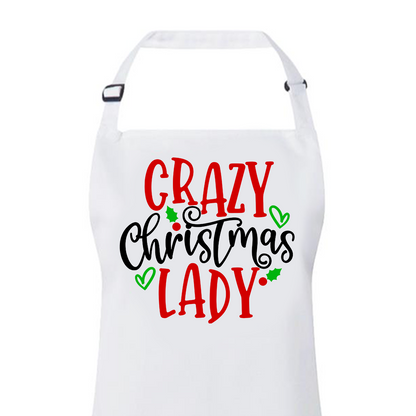 "Crazy Christmas Lady" Christmas Apron - Expressive DeZien 