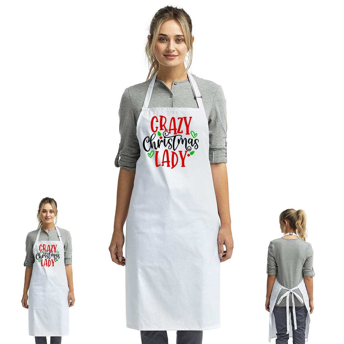 "Crazy Christmas Lady" Christmas Apron - Expressive DeZien 