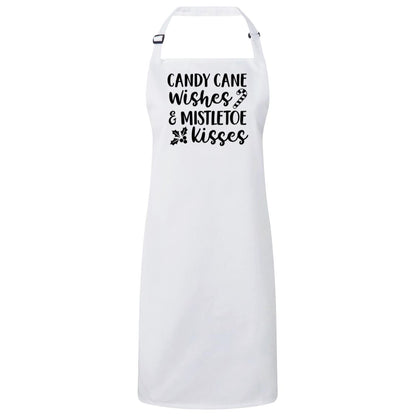 Candy Cane Wishes Christmas Apron – Fun Baking Design, Eco-Friendly, Adjustable Neck