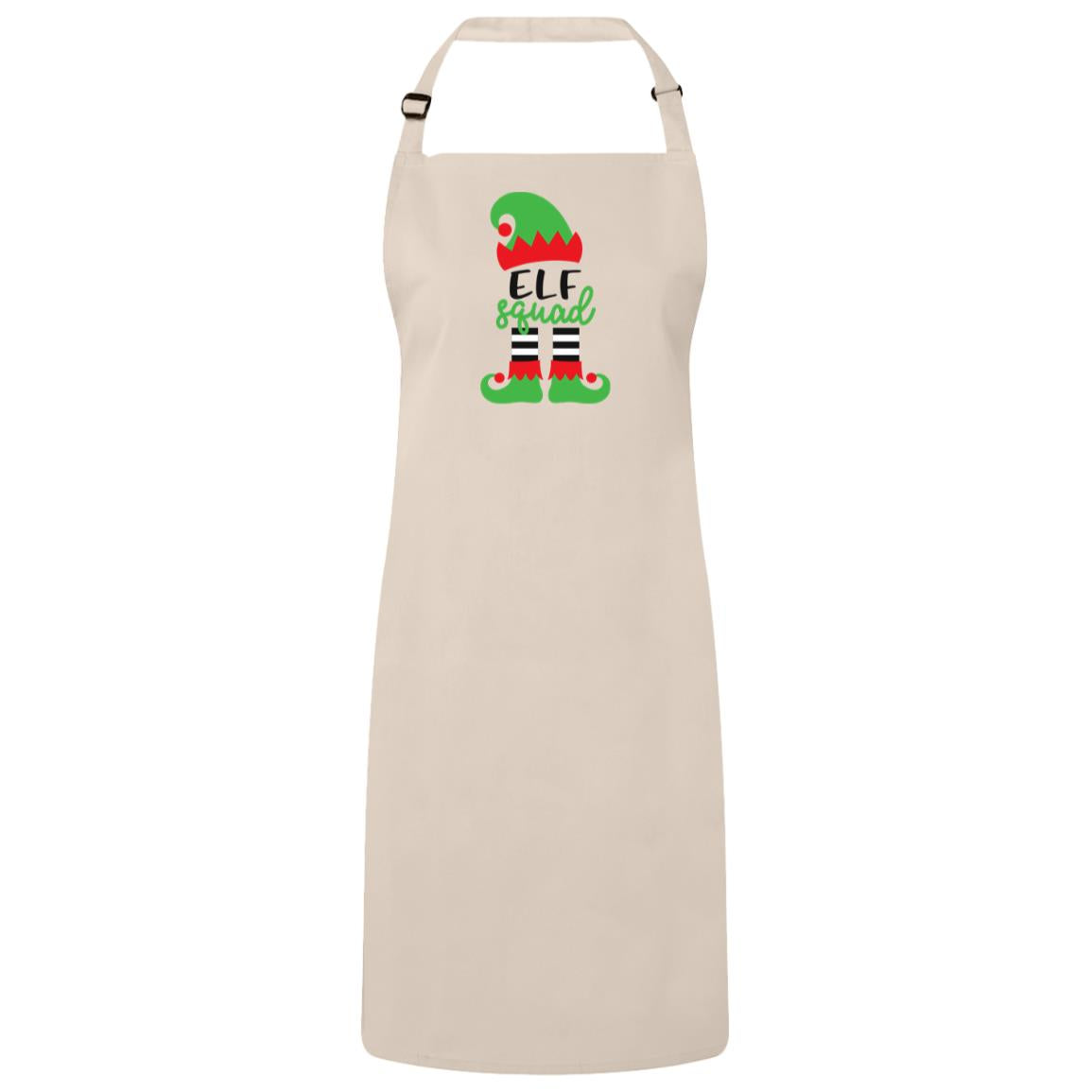 Elf Squad Bib Apron – Fun Baking Design, Eco-Friendly, Adjustable Neck