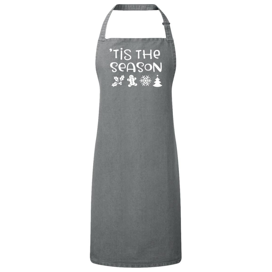 Tis the Season Christmas Bib Apron – Fun Baking Design, Eco-Friendly, Adjustable Neck