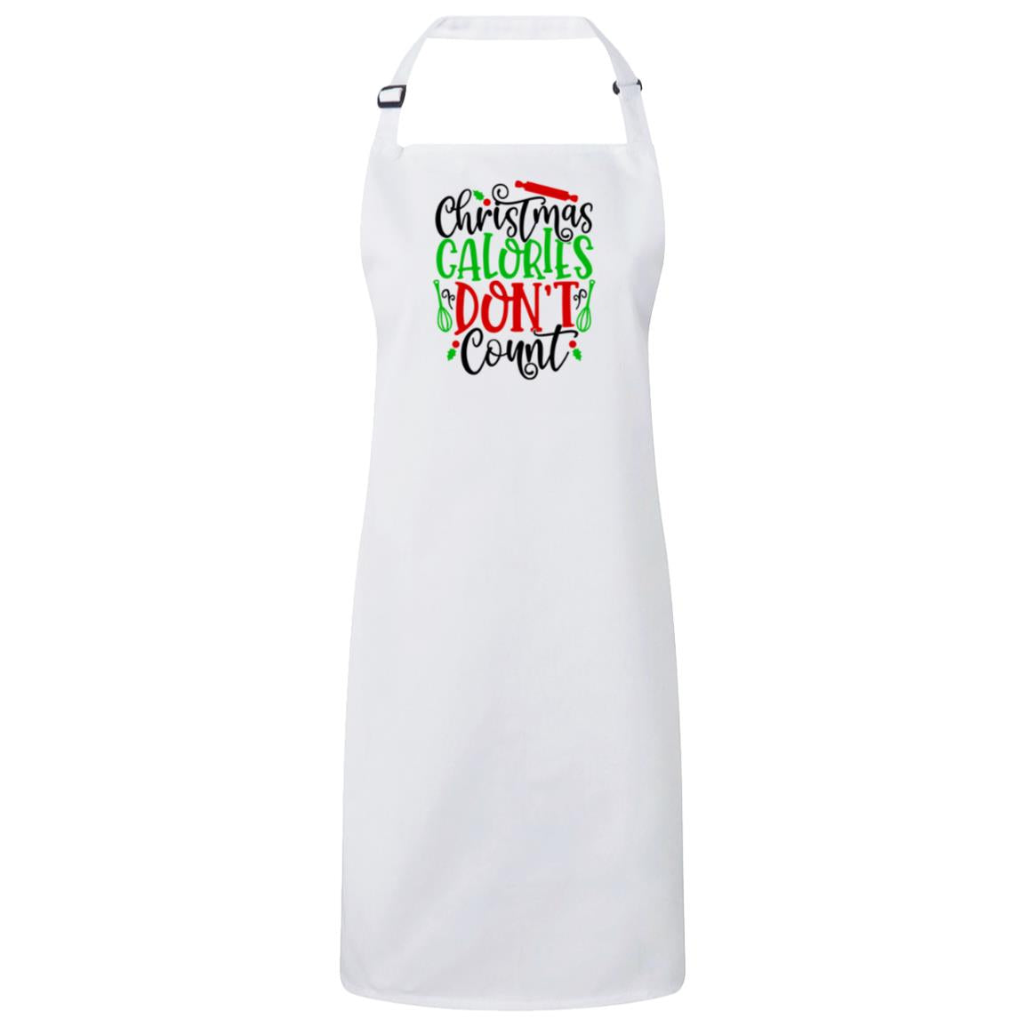 Christmas Calories Don’t Count Christmas Apron – Fun Baking Design, Eco-Friendly, Adjustable Neck