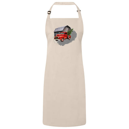 Farm Truck Christmas Apron – Fun Baking Design, Eco-Friendly, Adjustable Neck