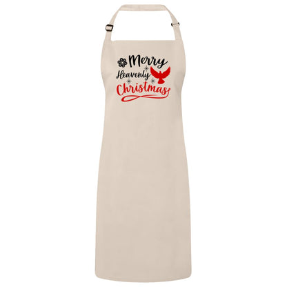 Merry Heavenly Christmas Bib Apron – Fun Baking Design, Eco-Friendly, Adjustable Neck