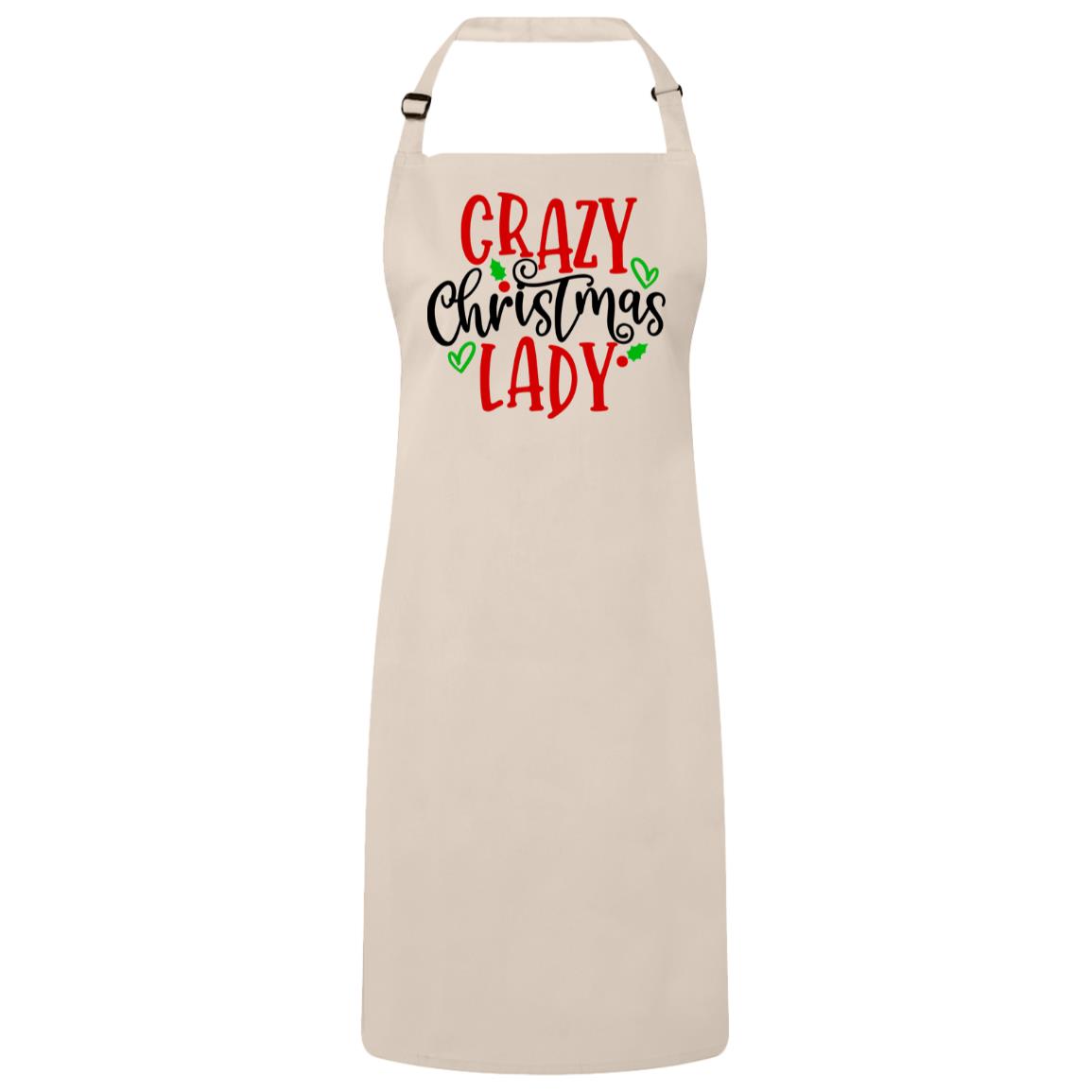 "Crazy Christmas Lady" Christmas Apron - Expressive DeZien 