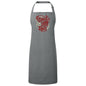 ROCK AND ROLL Bib Apron with Bold Red and Gold Design – Eco-Friendly, Adjustable Neck, Perfect for Music Lovers