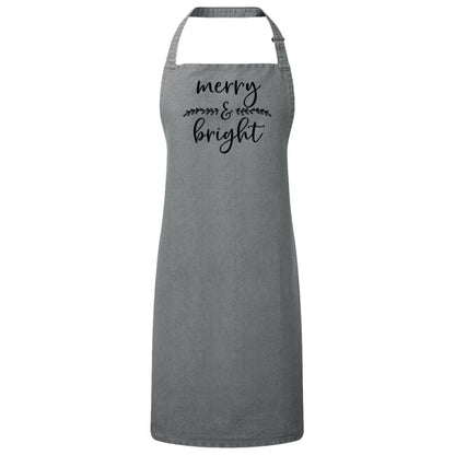 Merry and Bright Christmas Apron – Fun Baking Design, Eco-Friendly, Adjustable Neck