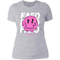 Pink White FAFO Smiley Face Positive T-Shirt - Ladies' Boyfriend Fit - Expressive DeZien 