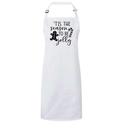 Tis the season to be Jolly Christmas Bib Apron – Fun Baking Design, Eco-Friendly, Adjustable Neck