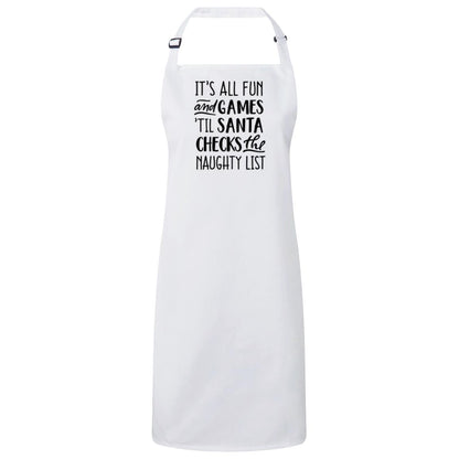 It's all fun and games Christmas Apron – Fun Baking Design, Eco-Friendly, Adjustable Neck