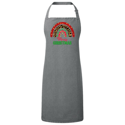 Merry Christmas Rainbow Christmas Apron – Fun Baking Design, Eco-Friendly, Adjustable Neck