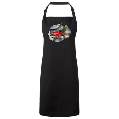 Farm Truck Christmas Apron – Fun Baking Design, Eco-Friendly, Adjustable Neck