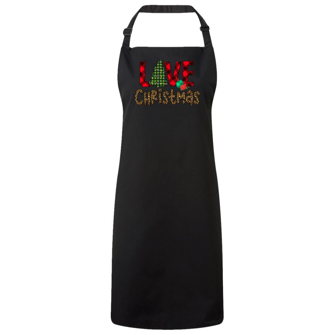 Love Christmas Bib Apron – Fun Baking Design, Eco-Friendly, Adjustable Neck