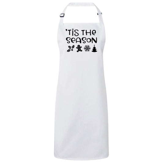 Tis the Season Christmas Bib Apron – Fun Baking Design, Eco-Friendly, Adjustable Neck