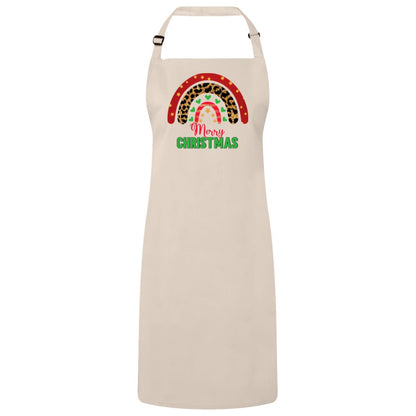 Merry Christmas Rainbow Christmas Apron – Fun Baking Design, Eco-Friendly, Adjustable Neck