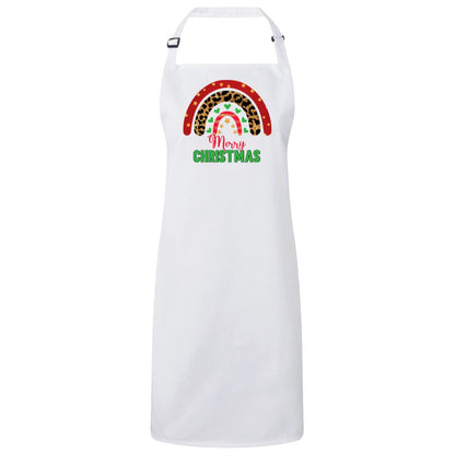 Merry Christmas Rainbow Christmas Apron – Fun Baking Design, Eco-Friendly, Adjustable Neck