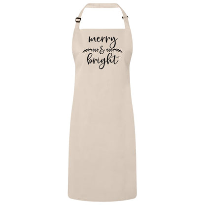 Merry and Bright Christmas Apron – Fun Baking Design, Eco-Friendly, Adjustable Neck