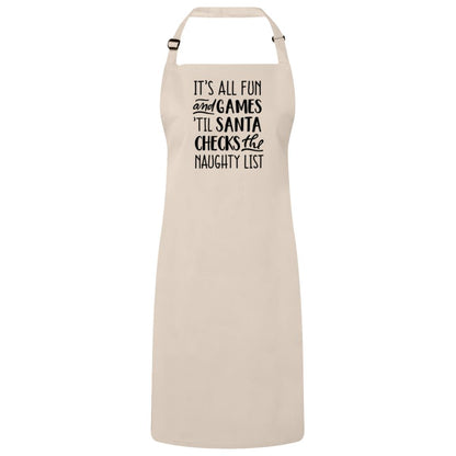 It's all fun and games Christmas Apron – Fun Baking Design, Eco-Friendly, Adjustable Neck