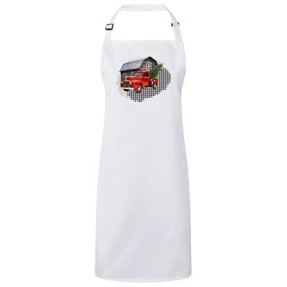 Farm Truck Christmas Apron – Fun Baking Design, Eco-Friendly, Adjustable Neck