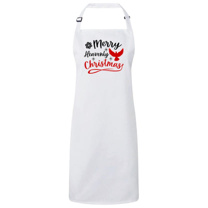 Merry Heavenly Christmas Bib Apron – Fun Baking Design, Eco-Friendly, Adjustable Neck