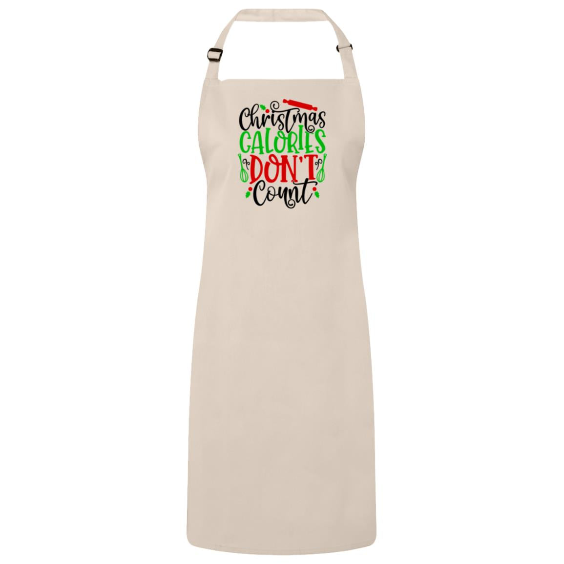 Christmas Calories Don’t Count Christmas Apron – Fun Baking Design, Eco-Friendly, Adjustable Neck