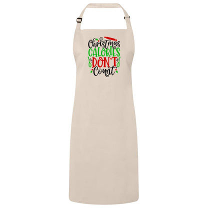 Christmas Calories Don’t Count Christmas Apron – Fun Baking Design, Eco-Friendly, Adjustable Neck