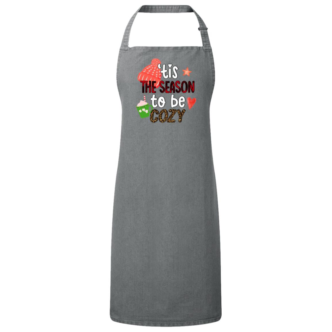 Tis the season to be cozy Christmas Bib Apron – Fun Baking Design, Eco-Friendly, Adjustable Neck