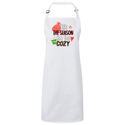 Tis the season to be cozy Christmas Apron – Fun Baking Design, Eco-Friendly, Adjustable Neck