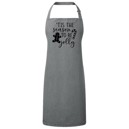 Tis the season to be Jolly Christmas Bib Apron – Fun Baking Design, Eco-Friendly, Adjustable Neck