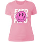 Pink White FAFO Smiley Face Positive T-Shirt - Ladies' Boyfriend Fit - Expressive DeZien 