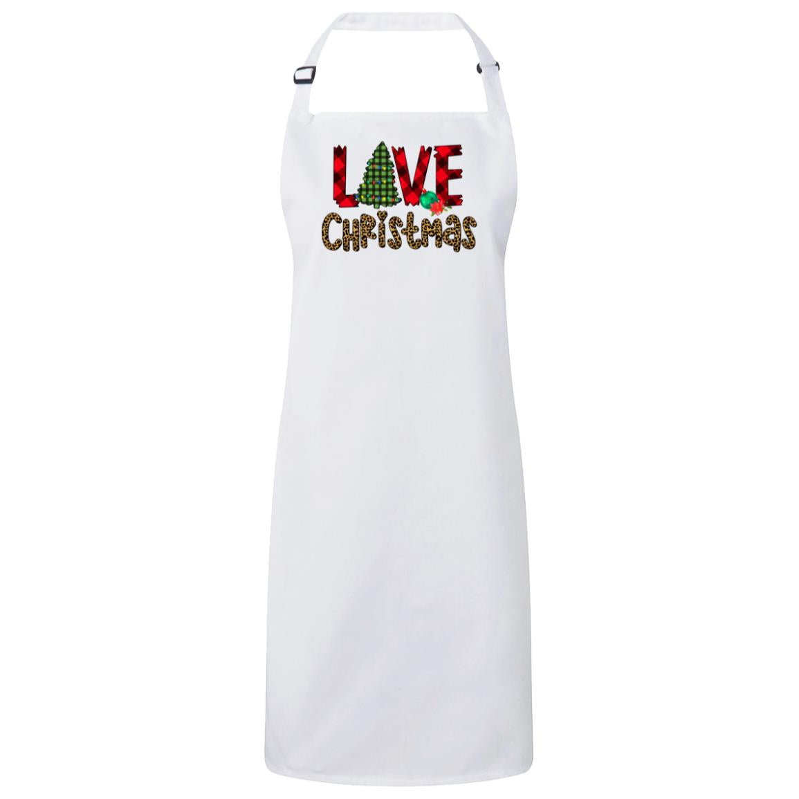 Love Christmas Bib Apron – Fun Baking Design, Eco-Friendly, Adjustable Neck