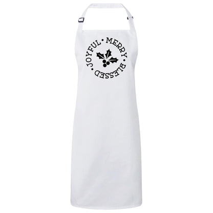 Joyful Merry Blessed Christmas Apron – Fun Baking Design, Eco-Friendly, Adjustable Neck