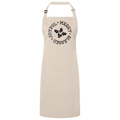 Joyful Merry Blessed Christmas Apron – Fun Baking Design, Eco-Friendly, Adjustable Neck