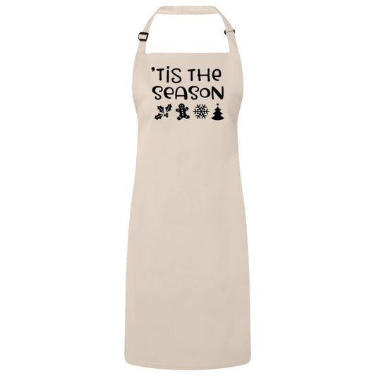 Tis the Season Christmas Apron – Fun Baking Design, Eco-Friendly, Adjustable Neck