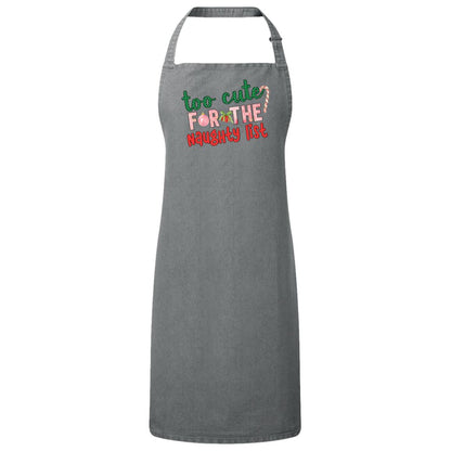 To Cute for the Naughty List Bib Apron – Fun Baking Design, Eco-Friendly, Adjustable Neck