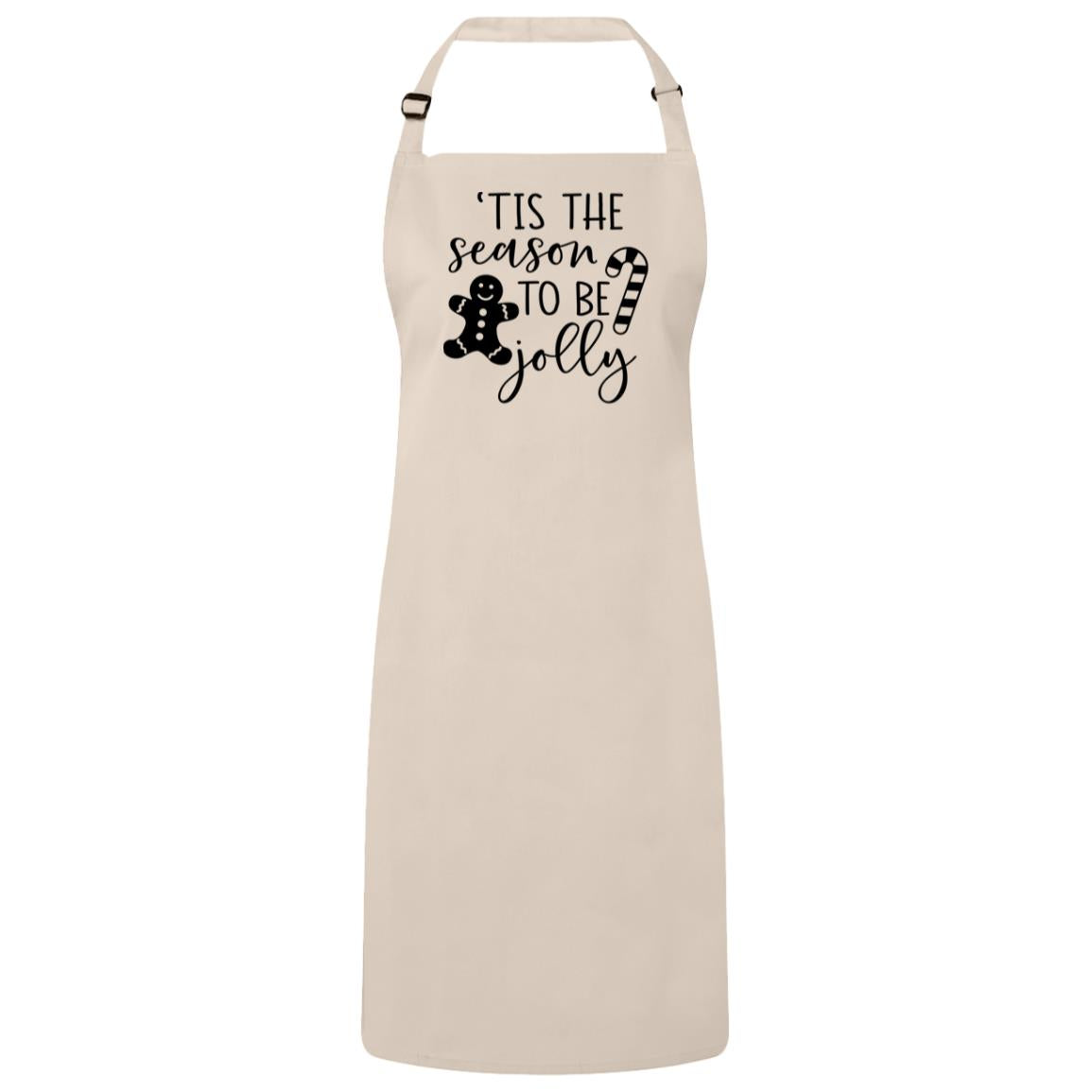 Tis the season to be Jolly Christmas Bib Apron – Fun Baking Design, Eco-Friendly, Adjustable Neck