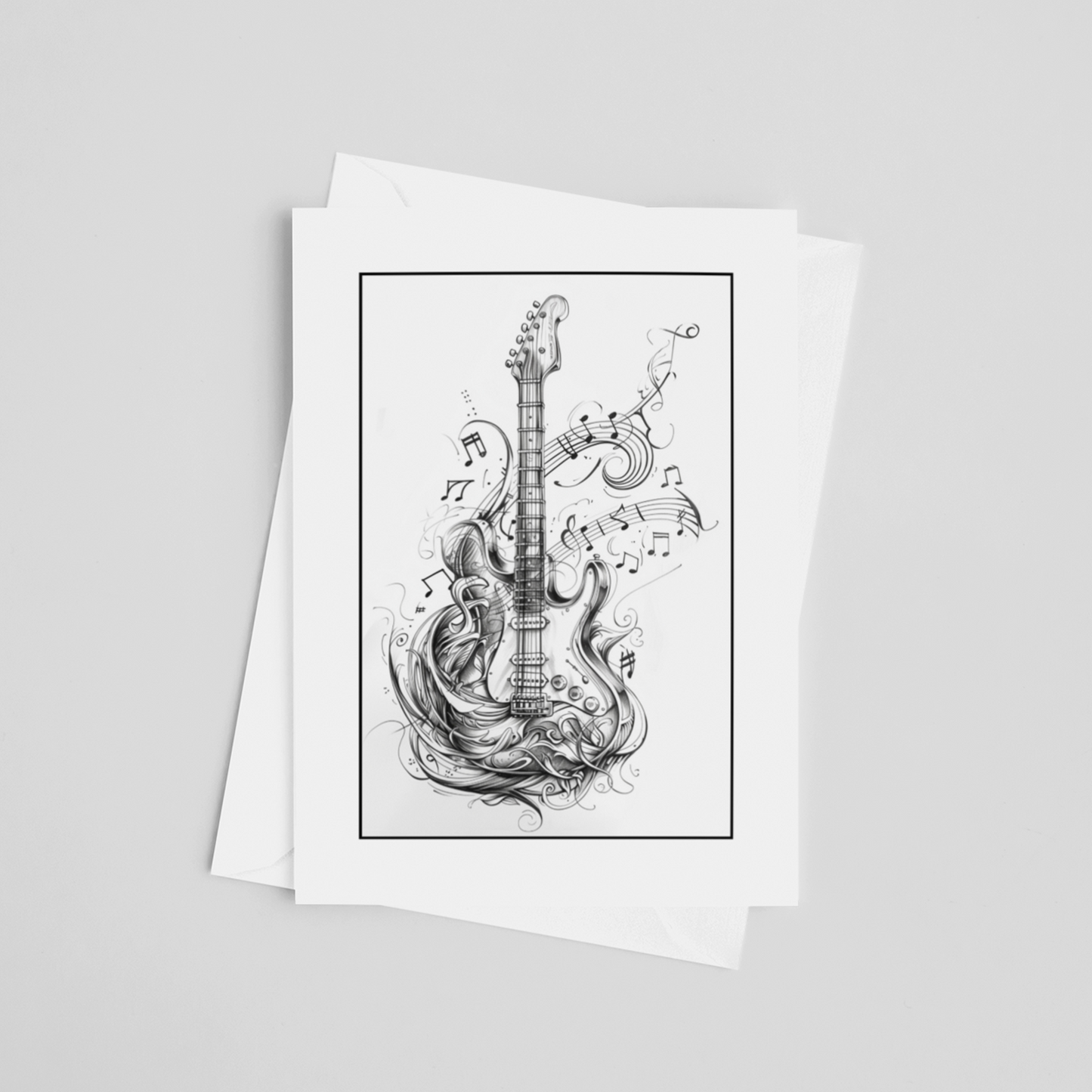 Electric Guitar Greeting Cards 5" x 7"