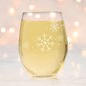 Frozen Symphony Etched Stemless Wine Glass 20.5oz | Snowflake Wine Glasses - Expressive DeZien 